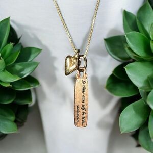 Sterling silver necklace with sterling silver bar "TO THYME OWN SELF BE TRUE"